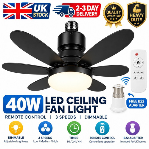 40w led ceiling fan - fan, light