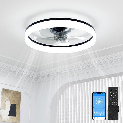 50cm black led ceiling fan - ceiling,