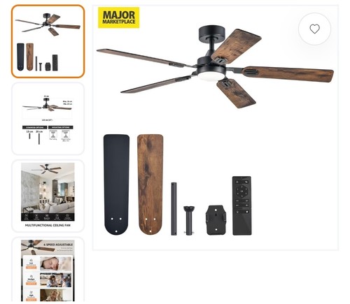 Ceiling fan with - ceiling, light
