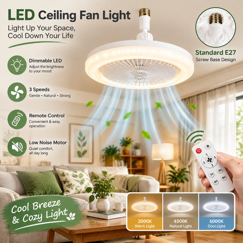 Led ceiling fan light living - led,