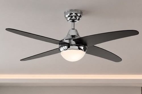 Chrome blade ceiling - chrome, fan