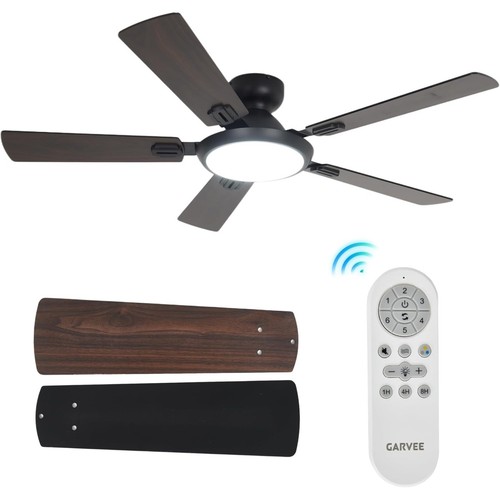 Modern black ceiling fan - 52",