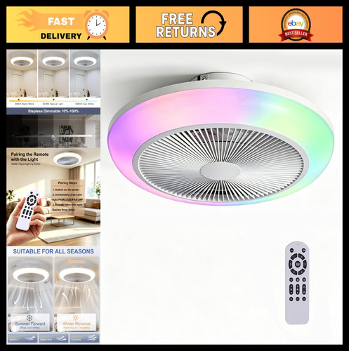 Rgb ceiling fan - with, lights