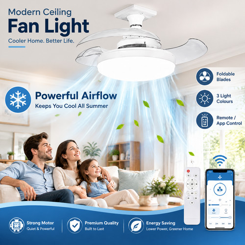 Led ceiling fan light with - light,