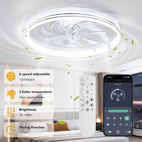 Large led ceiling - large, fan